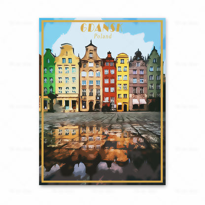 Poster set cinque città europee cornice