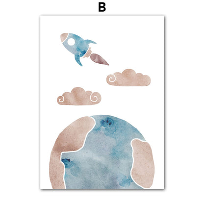 Poster spaziale acquerello