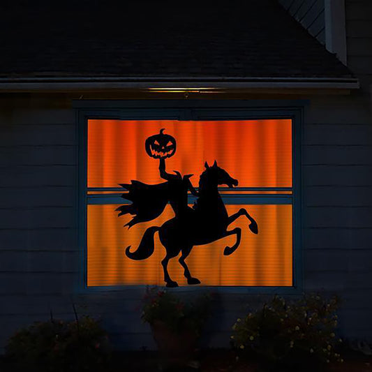 Adesivo murale Strega su cavallo con zucca