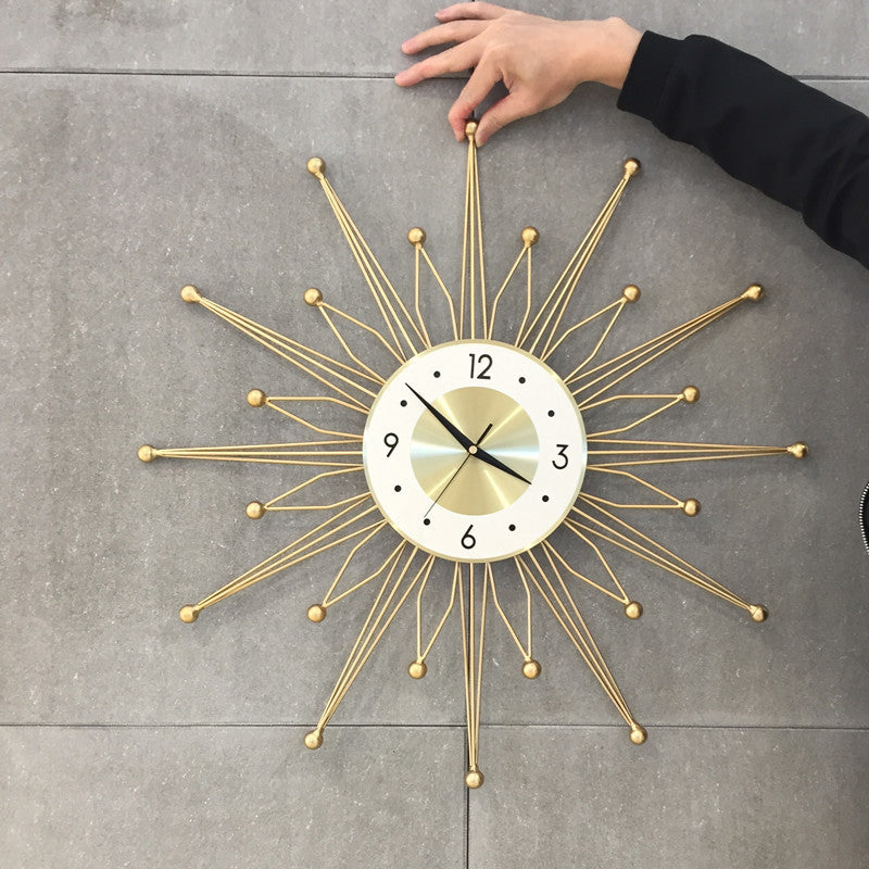 Orologio da parete Sole raggi oro orologio
