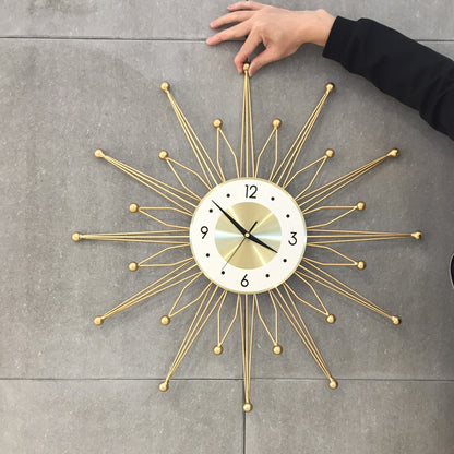 Orologio da parete Sole raggi oro orologio