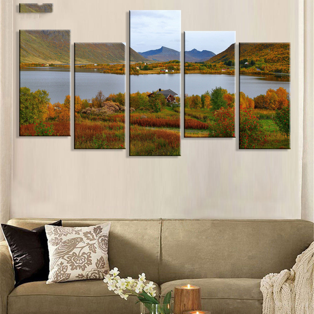 Quadro su tela Lago di montagna al tramonto