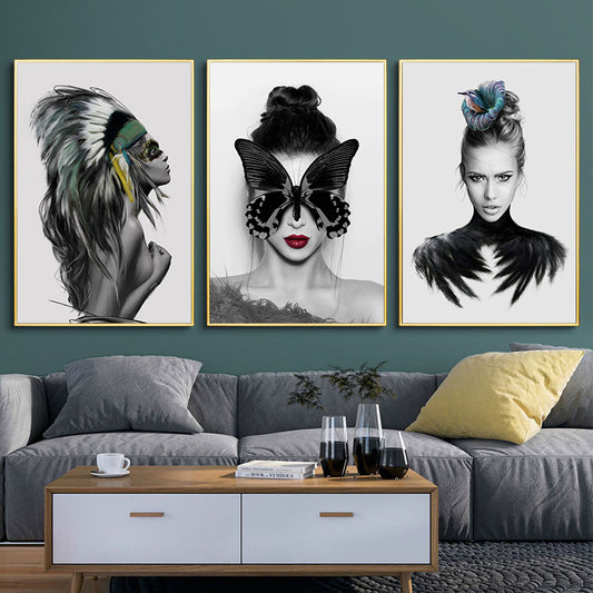 Quadro su tela Tre ritratti di donne