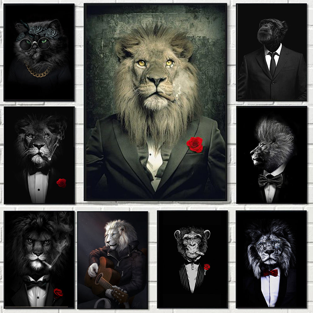 Quadro animali in smoking