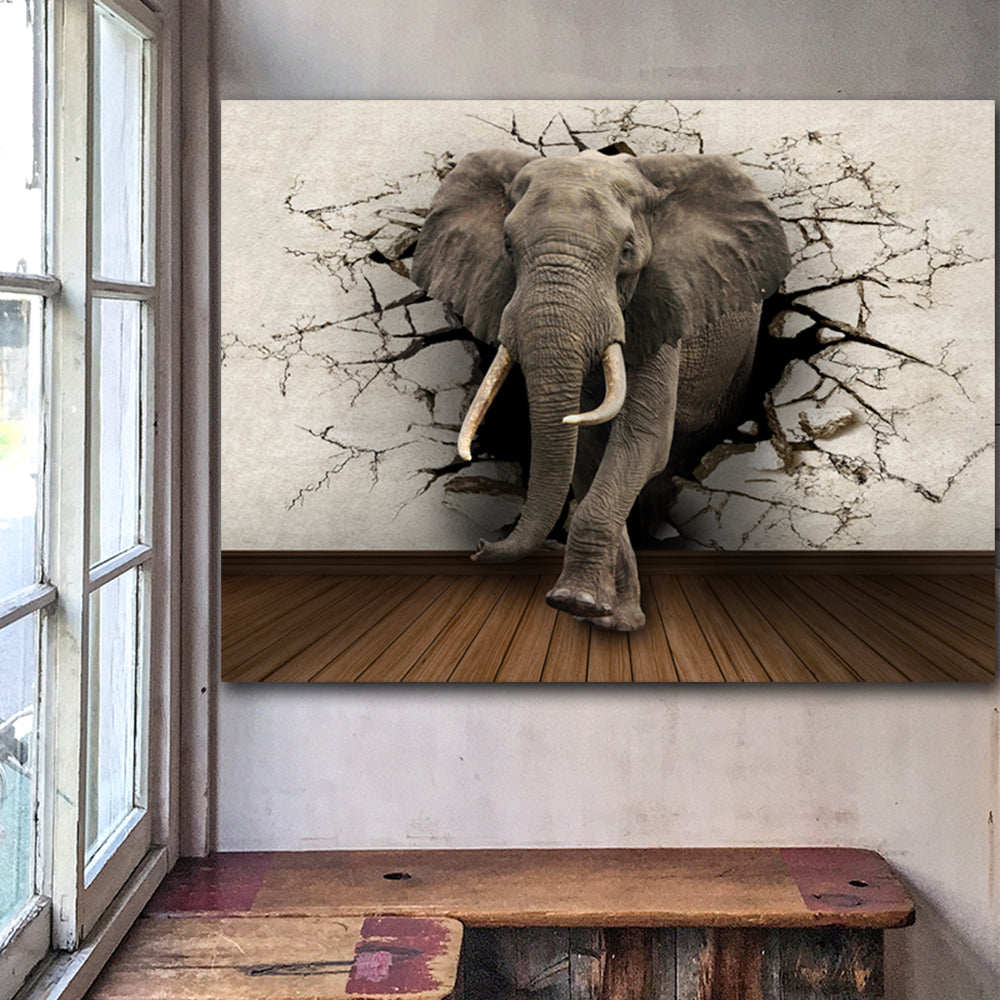 Quadro tela elefante