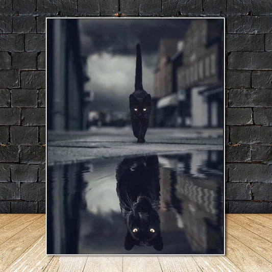 Quadro su tela Gatto nella pioggia