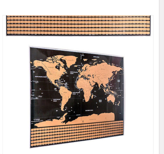 Poster Mappa mondo interattiva da grattare