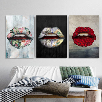 Quadro labbra e rose