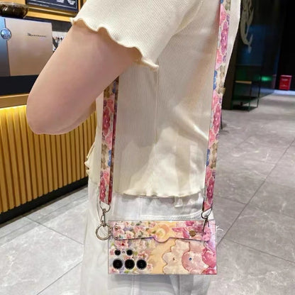 Custodia telefono strass fiori