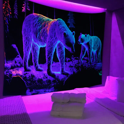 Arazzo Orso Polare Fluo