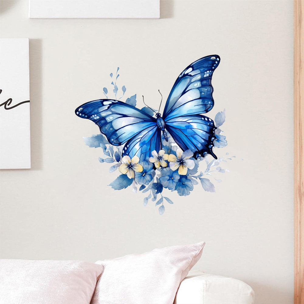 Adesivo Murale Farfalla e Fiori