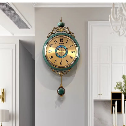 Orologio da parete Eleganza turchese dorata
