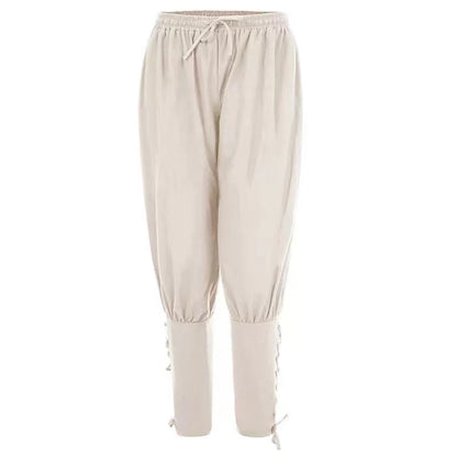 Pantaloni medievali in cotone e lino