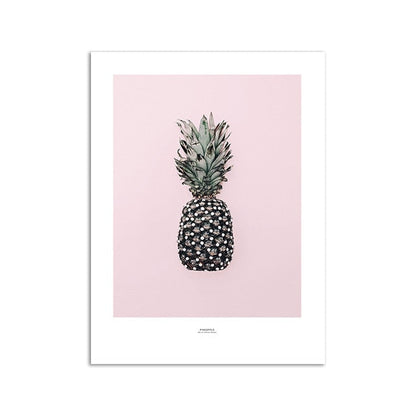 Poster Ananas dorato su sfondo rosa