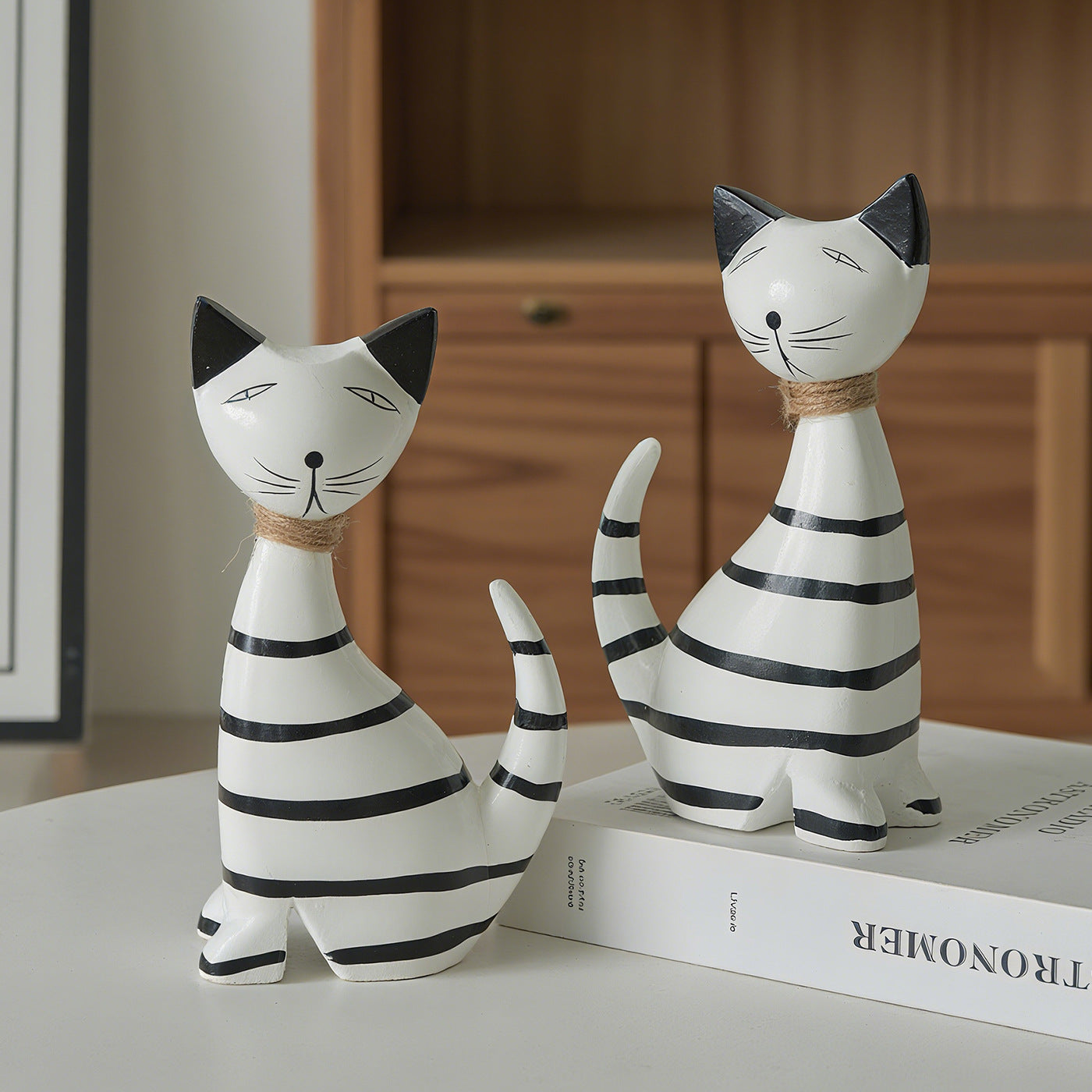 Statuette Gatto Legno Nordico