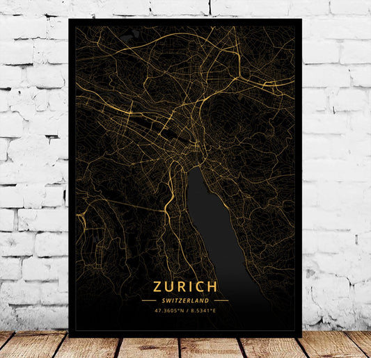 Quadro su tela Mappa della Svizzera