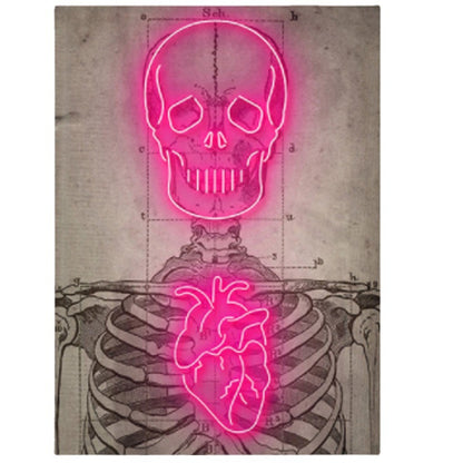 Quadro Cuore Neon Astratto