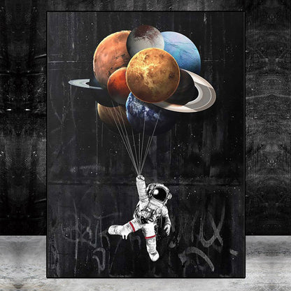 Tela astronauta e stelle