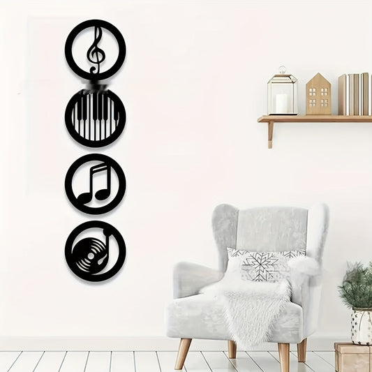 Quadro in MDF Note musicali in nero