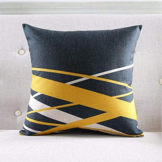 Cuscino lino righe geometriche