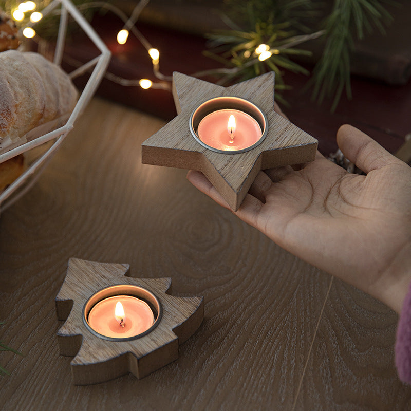 Portacandele Natale legno