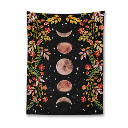 Arazzo fasi lunari e fiori