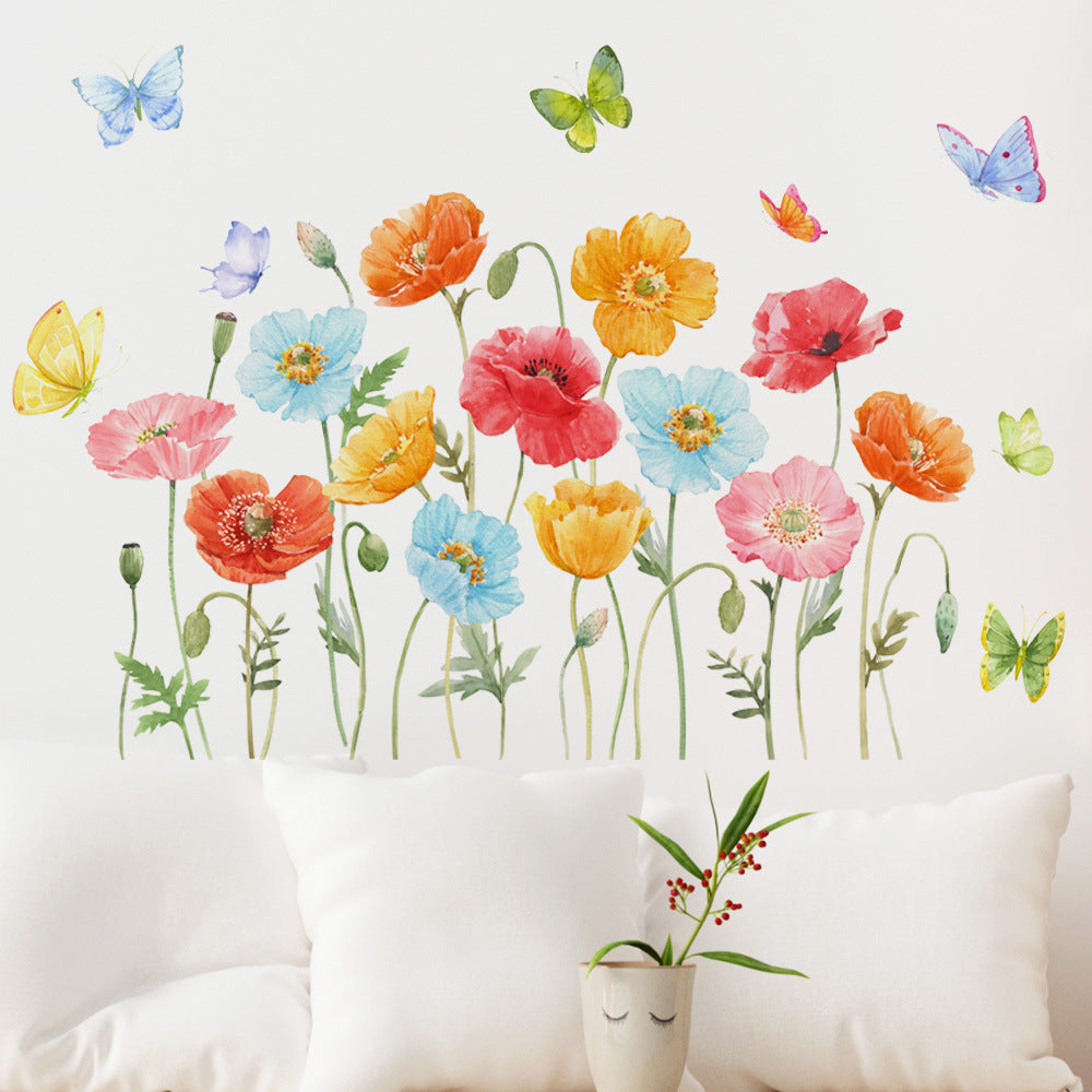 Adesivo murale farfalle e fiori