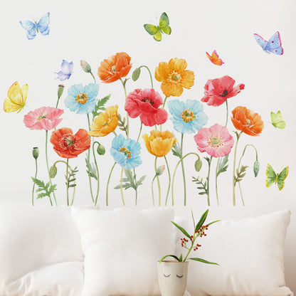 Adesivo murale farfalle e fiori