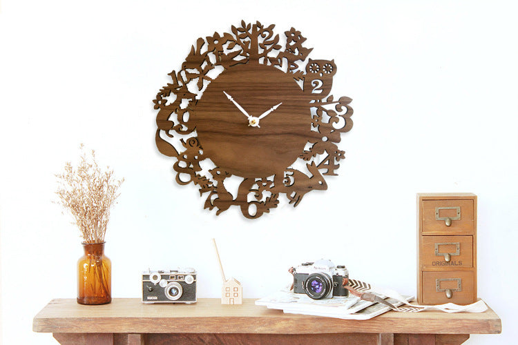 Orologio da parete Animali silhouette legno