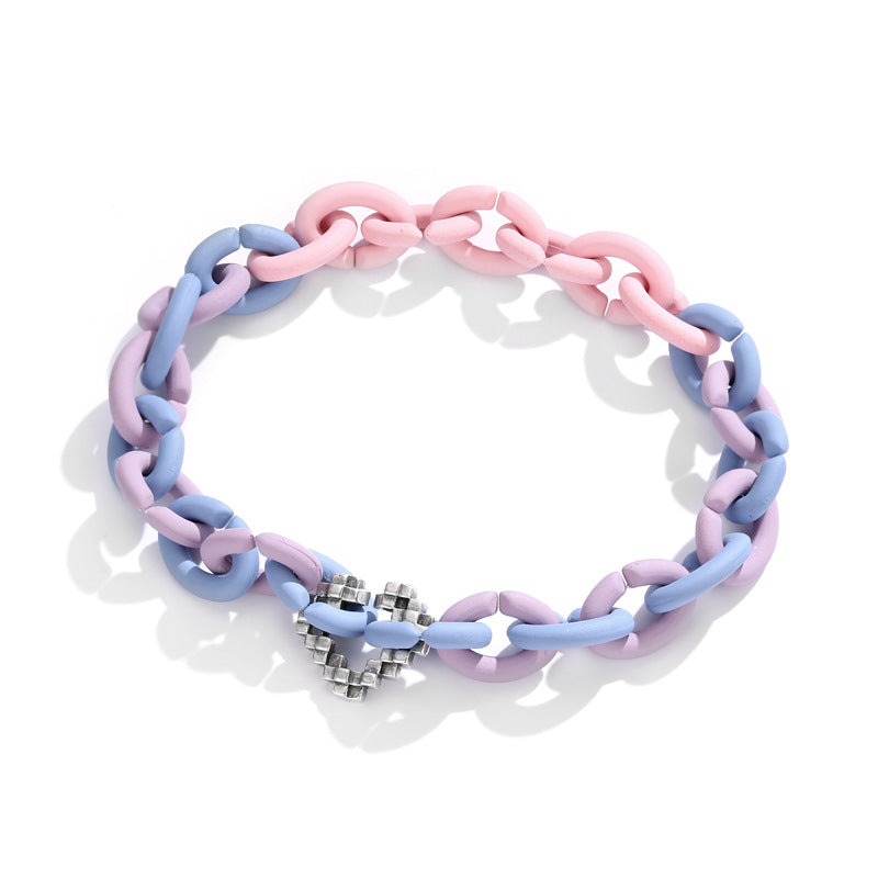Braccialetto gomma argento