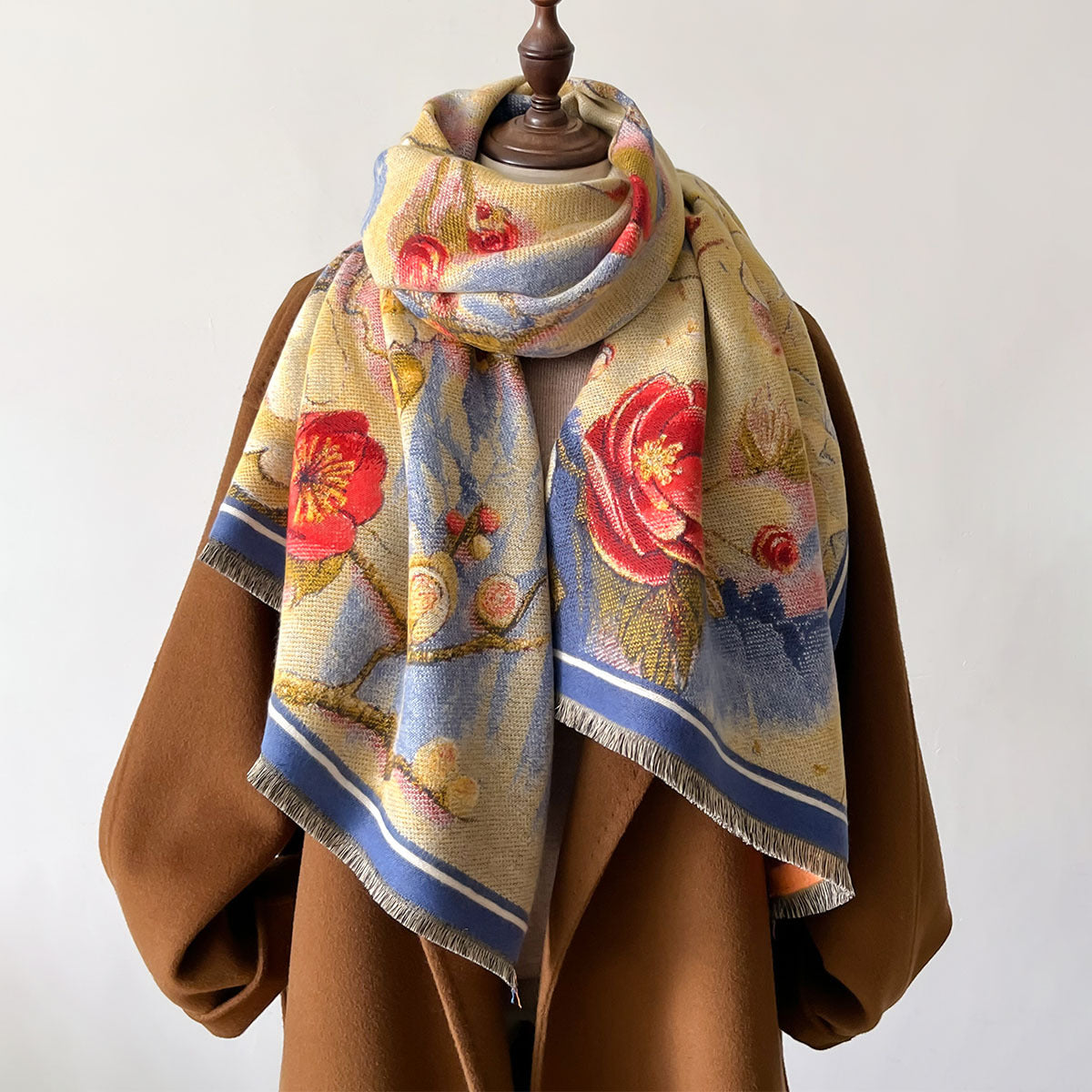Sciarpa jacquard invernale dipinti