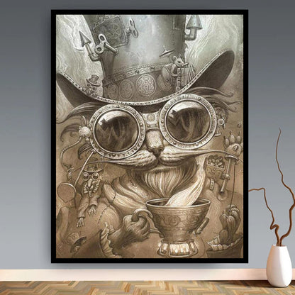 Poster gatto steampunk