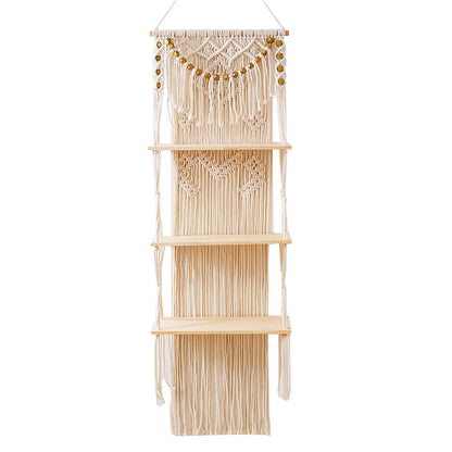 Scaffale con arazzo intrecciato