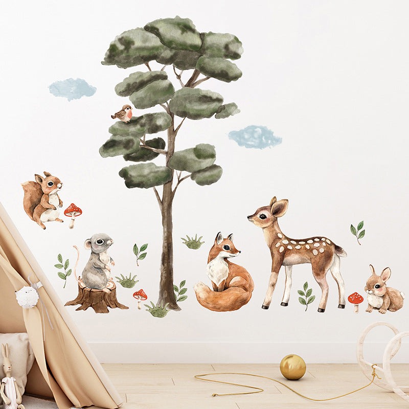 Adesivo murale Albero e animali