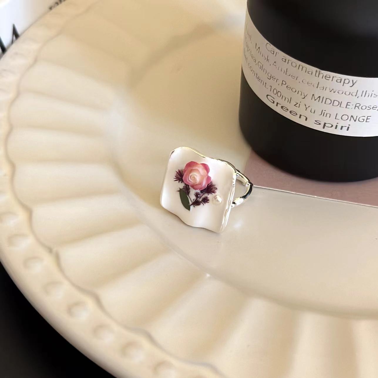 Anello Fiore Smaltato