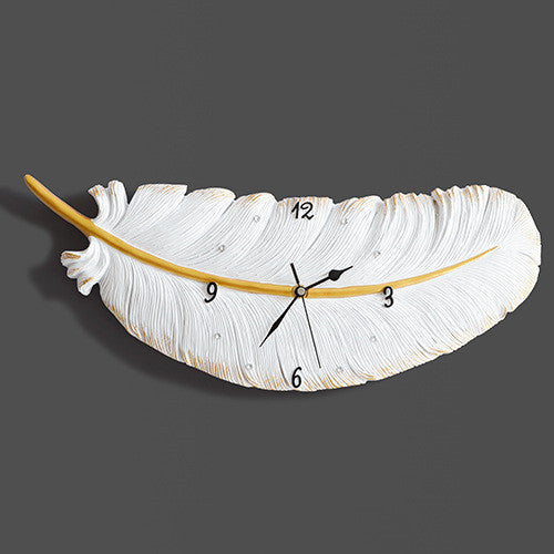Orologio da parete Piuma bianca disegnata