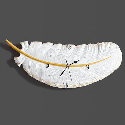 Orologio da parete Piuma bianca disegnata