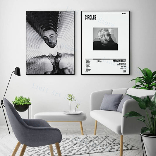 Quadro su tela Ritratti con cerchi concentrici