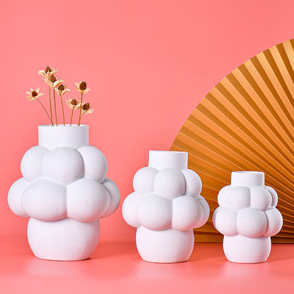 Vaso bianco fiori secchi
