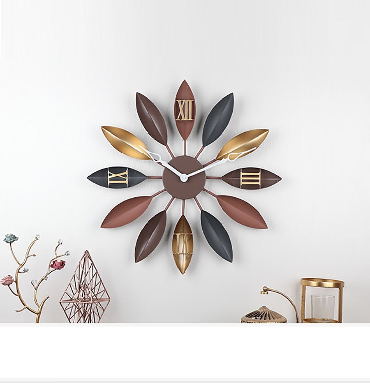 Orologio da parete Foglie dorate art déco