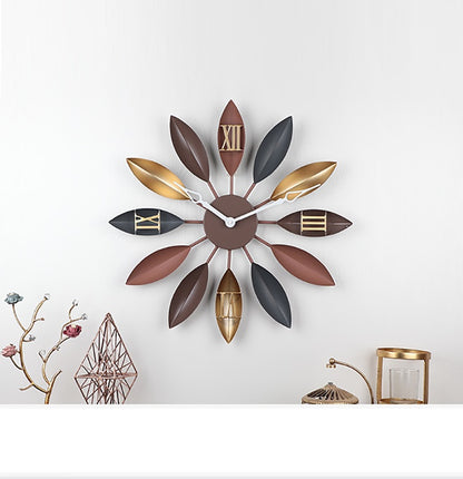 Orologio da parete Foglie dorate art déco