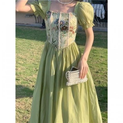 Vestito vintage collo quadro