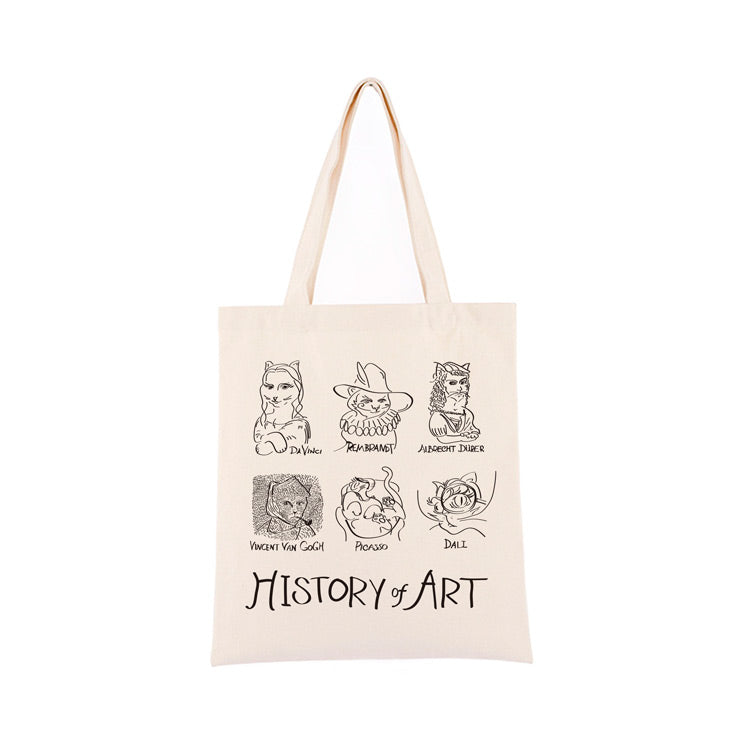 Borsa tela stile gatto d'arte