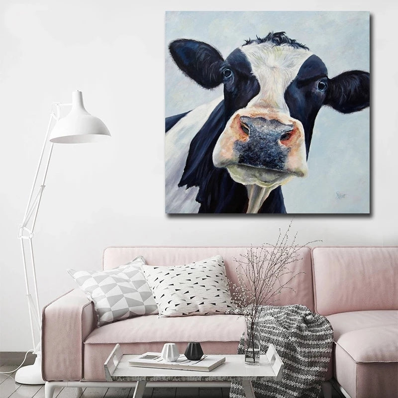 Quadro mucca acquerello