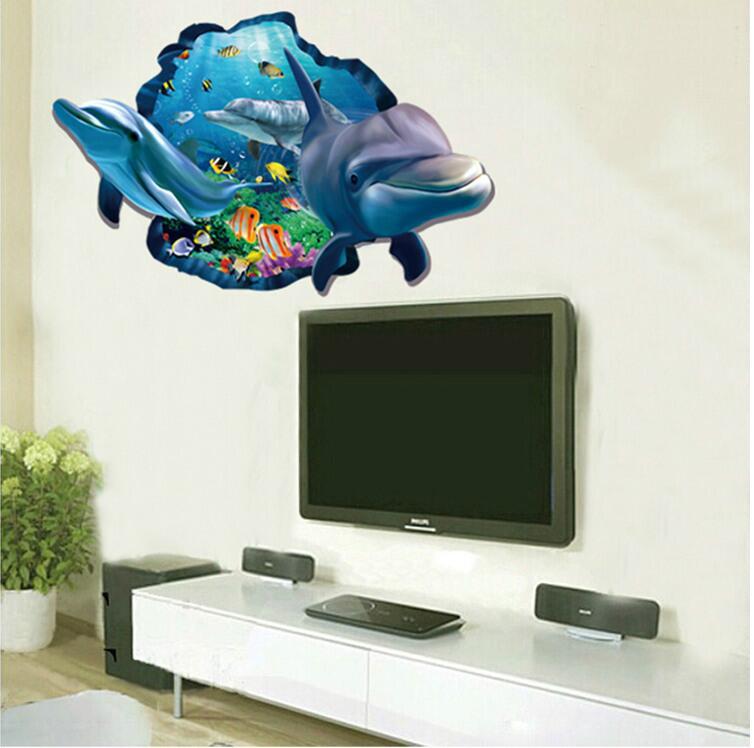Adesivo murale 3D delfino
