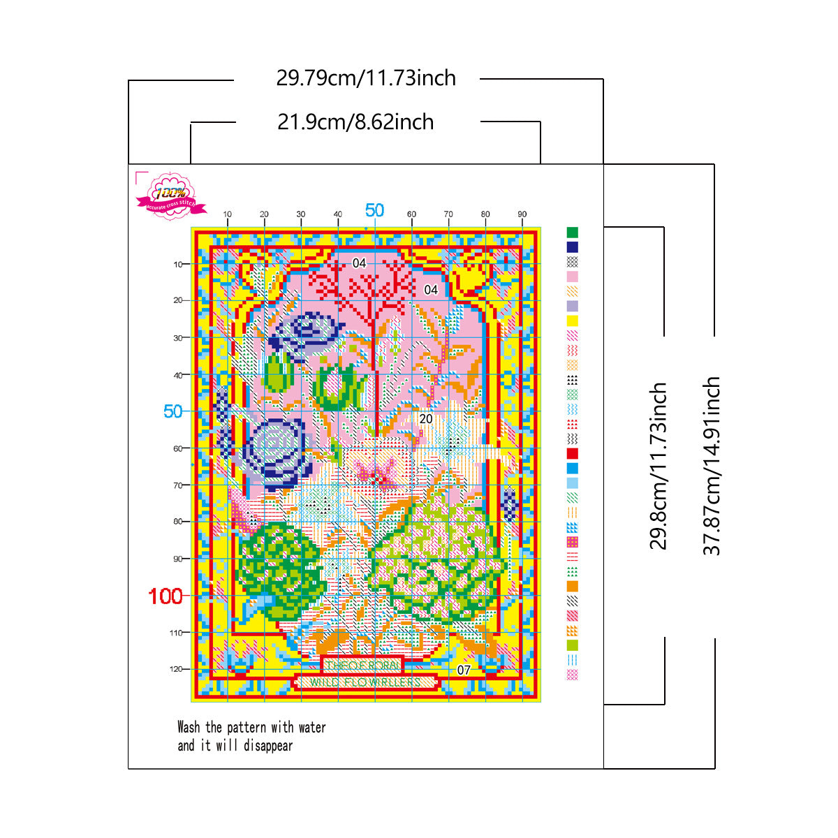 Quadro ricamato fiori