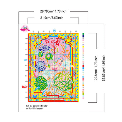 Quadro ricamato fiori