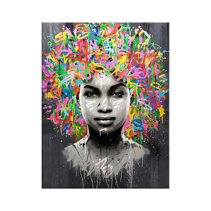Quadro ragazza graffiti