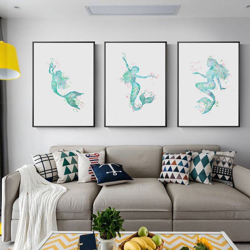 Quadro sirena blu minimale