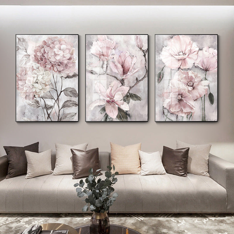 Quadro fiori rosa retrò